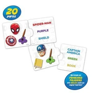 Jogo Educativo Marvel Formando Os Nomes 29 Peças Percepção Visual  Coordenação Motora + De 3 Anos Mimo Toys - 2040 na Americanas Empresas